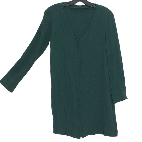 Madewell Womens Shirt Dress Minimalist Timeless Holiday Earthy Solid Green Small - Picture 7 of 7